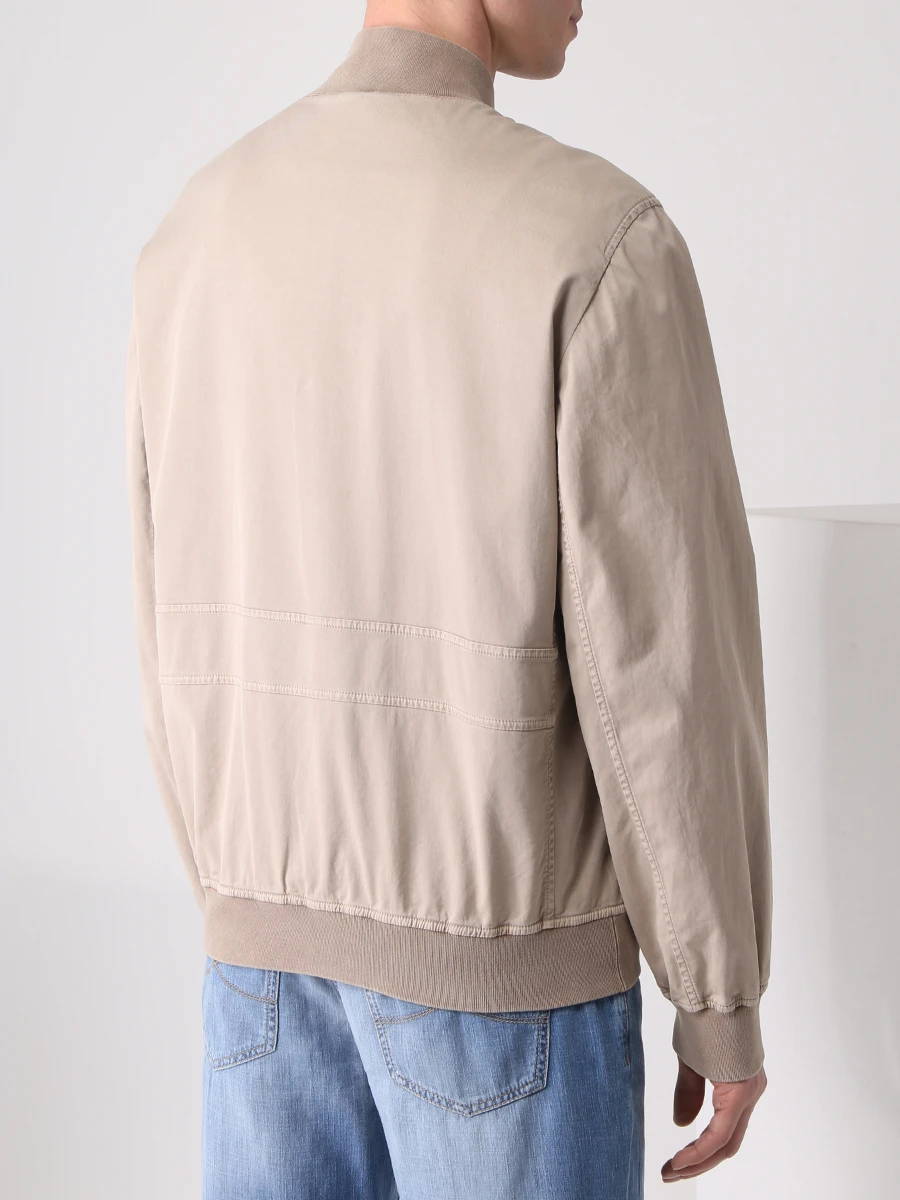 Бомбер хлопковый BRUNELLO CUCINELLI M289L6463 C6235 Бежевый  Фото 3