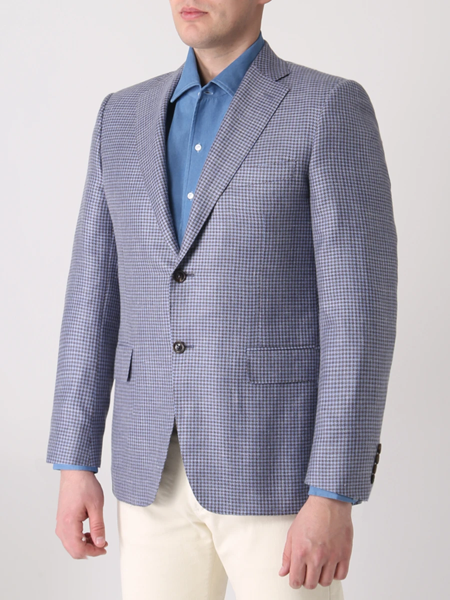 Пиджак из кашемира и льна CANALI CX03720/402/E11220 Голубой  Фото 4