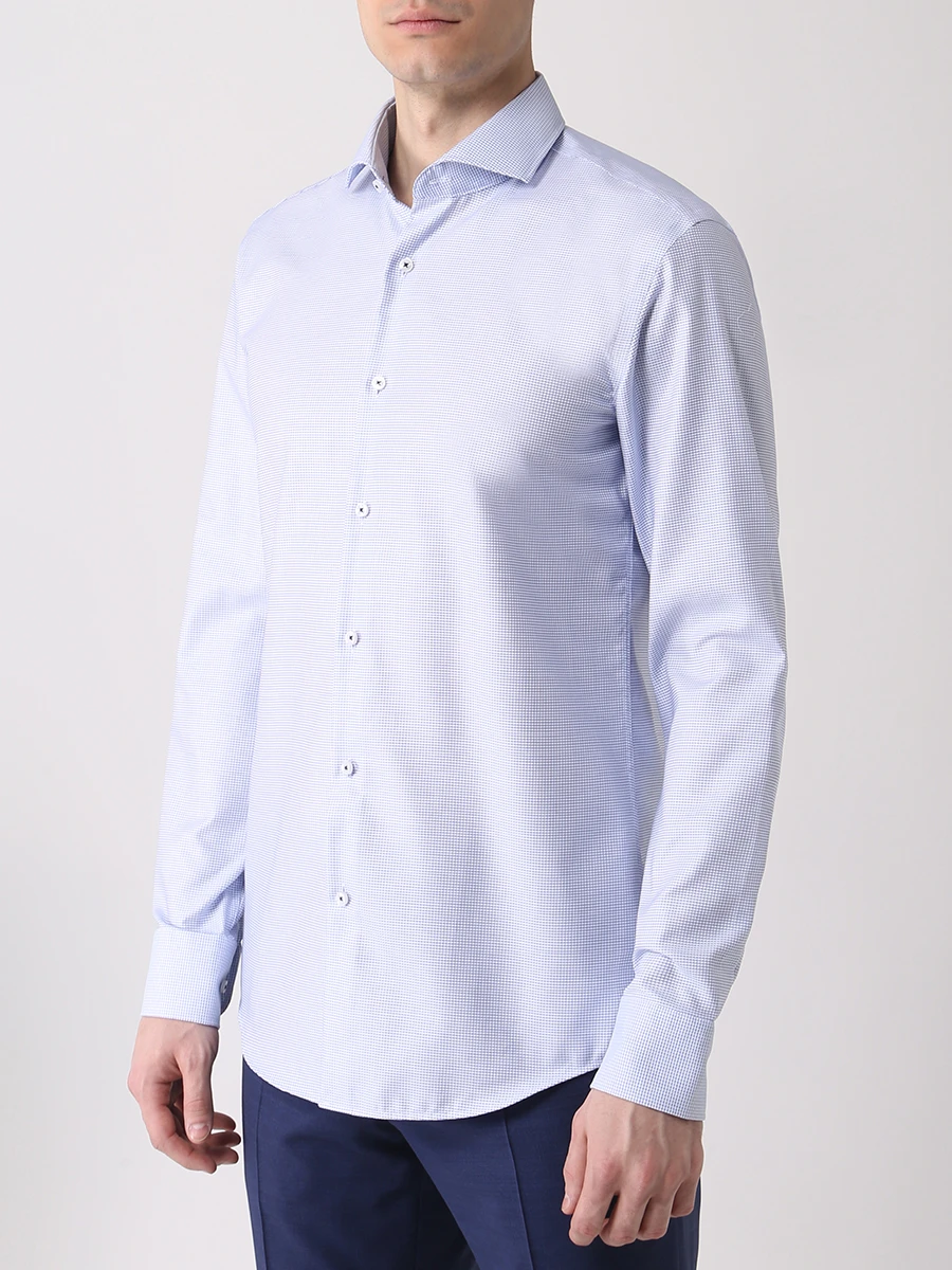 Рубашка Slim Fit хлопковая BOSS 50469435/450, размер 56, цвет голубой 50469435/450 - фото 4