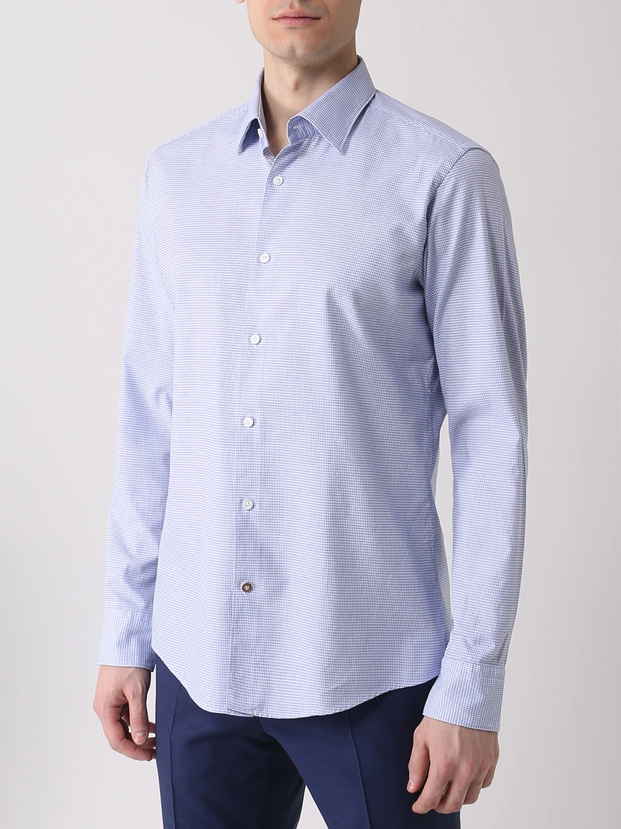 Рубашка Regular Fit хлопковая BOSS 50469696/420, размер 60, цвет голубой 50469696/420 - фото 4