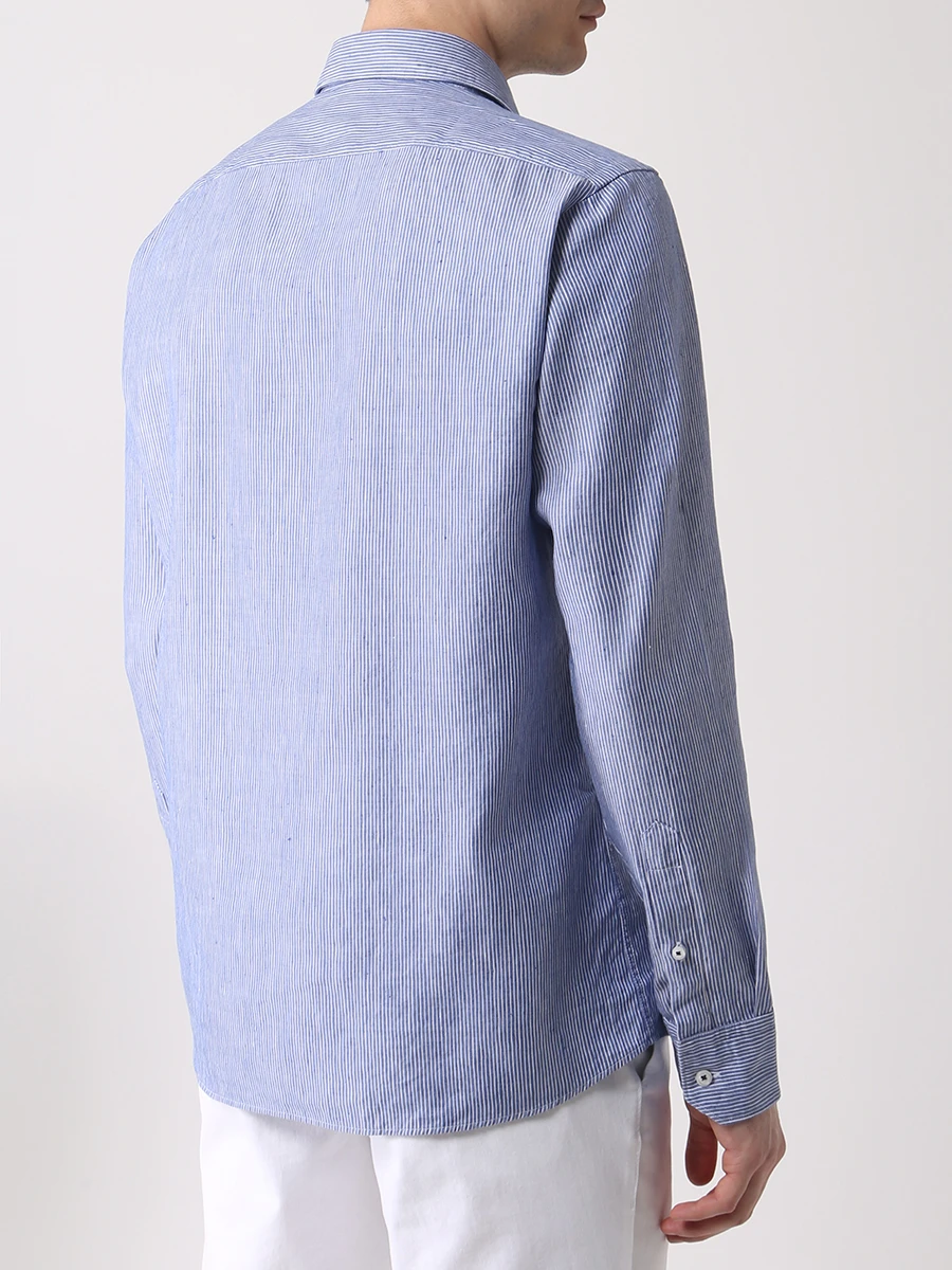 Рубашка Regular Fit изо льна и лиоцелла BOSS 50469810/413, размер 54, цвет голубой 50469810/413 - фото 3