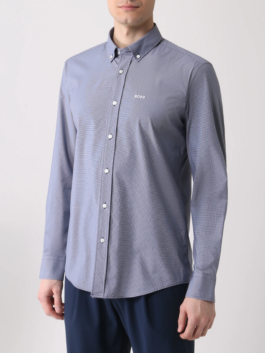 Рубашка Regular Fit с логотипом BOSS 50465221/410, размер 56, цвет синий 50465221/410 - фото 4