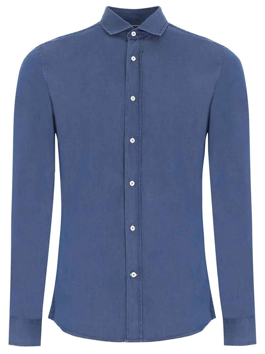 Рубашка Leisure Fit хлопковая BRUNELLO CUCINELLI ML6943029 COO3, размер 50, цвет синий - фото 1