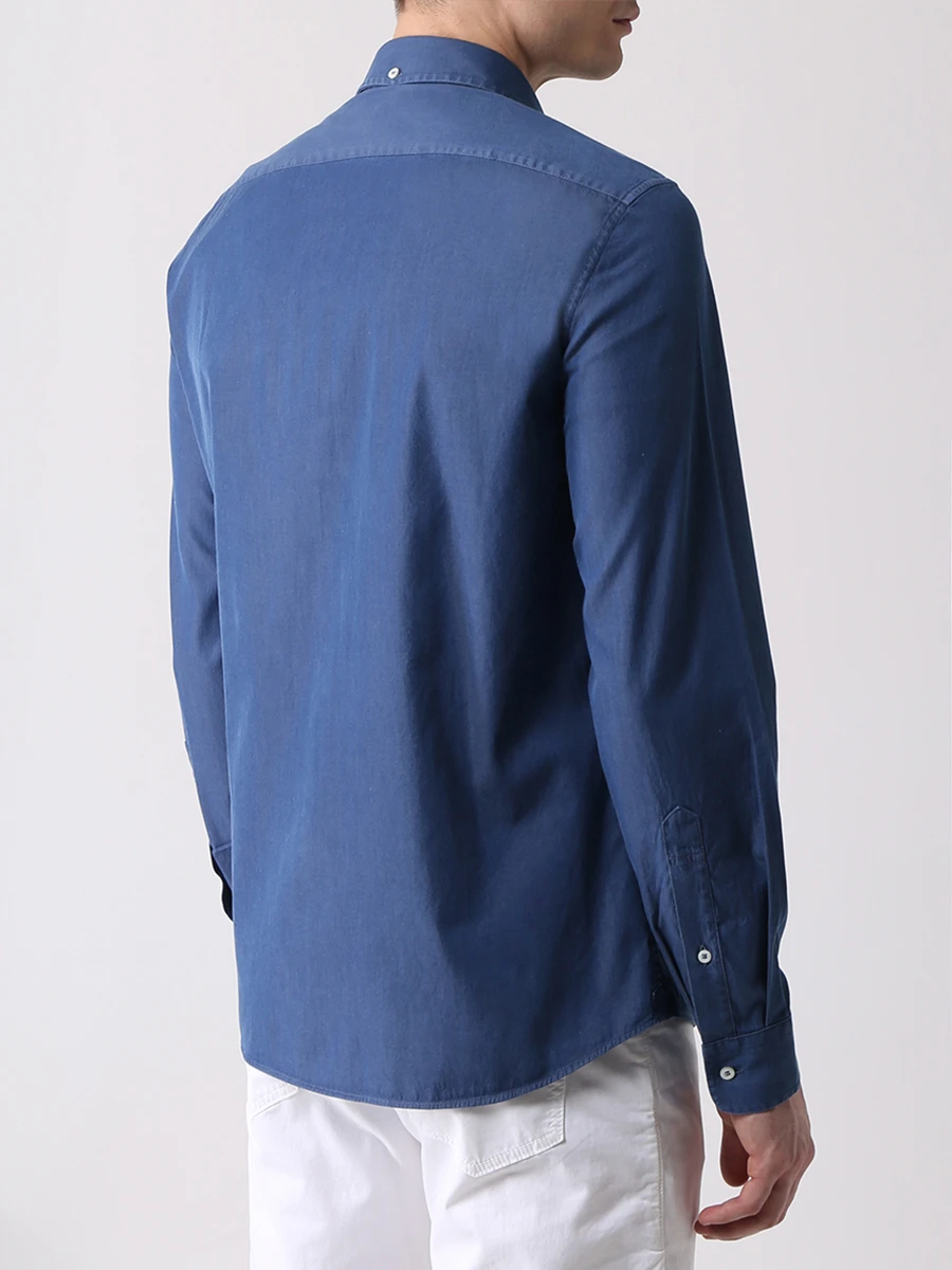 Рубашка Leisure Fit хлопковая BRUNELLO CUCINELLI ML6943029 COO3, размер 50, цвет синий - фото 3