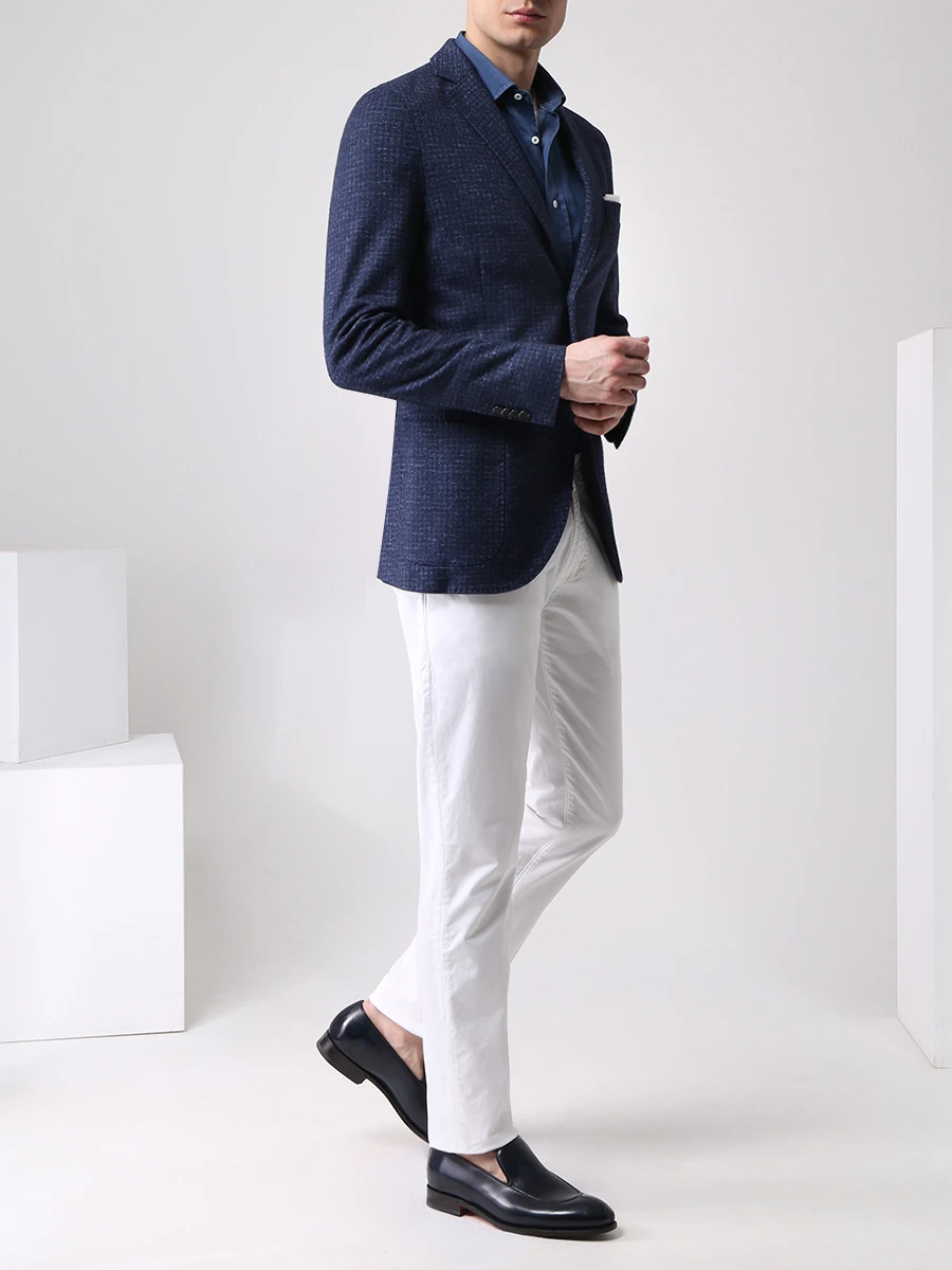 Рубашка Leisure Fit хлопковая BRUNELLO CUCINELLI ML6943029 COO3 Синий  Фото 2