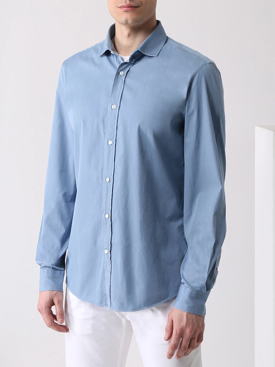 Рубашка джинсовая Leisure Fit BRUNELLO CUCINELLI ML6943029 COO8, размер 50, цвет голубой - фото 4