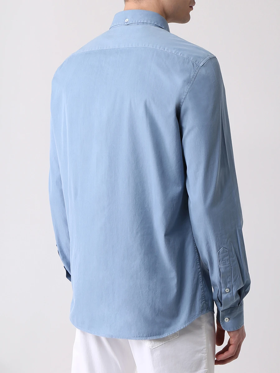 Рубашка джинсовая Leisure Fit BRUNELLO CUCINELLI ML6943029 COO8, размер 50, цвет голубой - фото 3