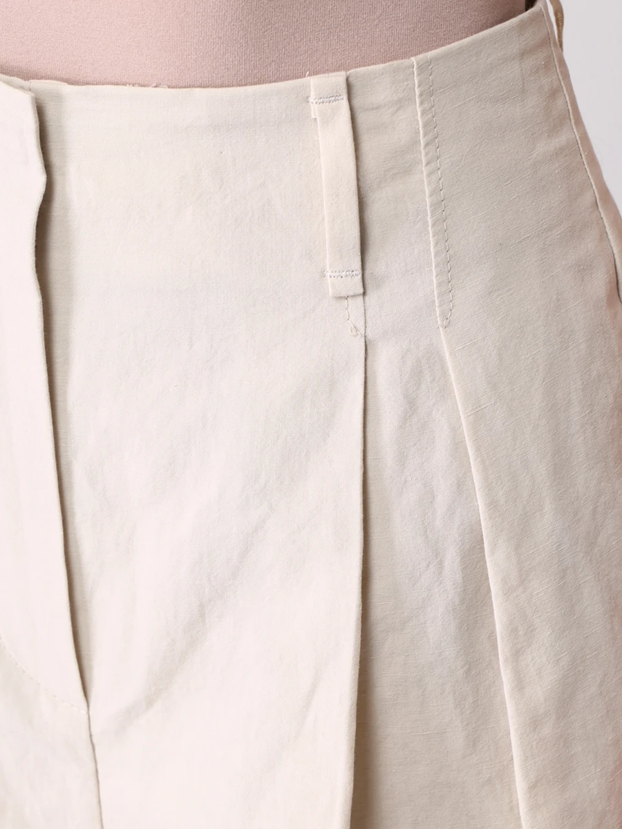 Шорты из хлопка и льна BRUNELLO CUCINELLI MH195P7832 C5942 Бежевый  Фото 5
