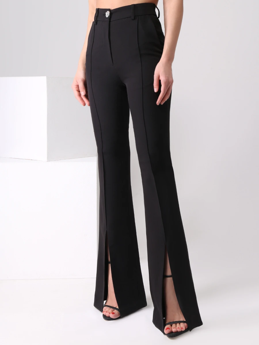 Брюки-клеш с разрезами PHILIPP PLEIN WRT1085/02 Черный  Фото 4
