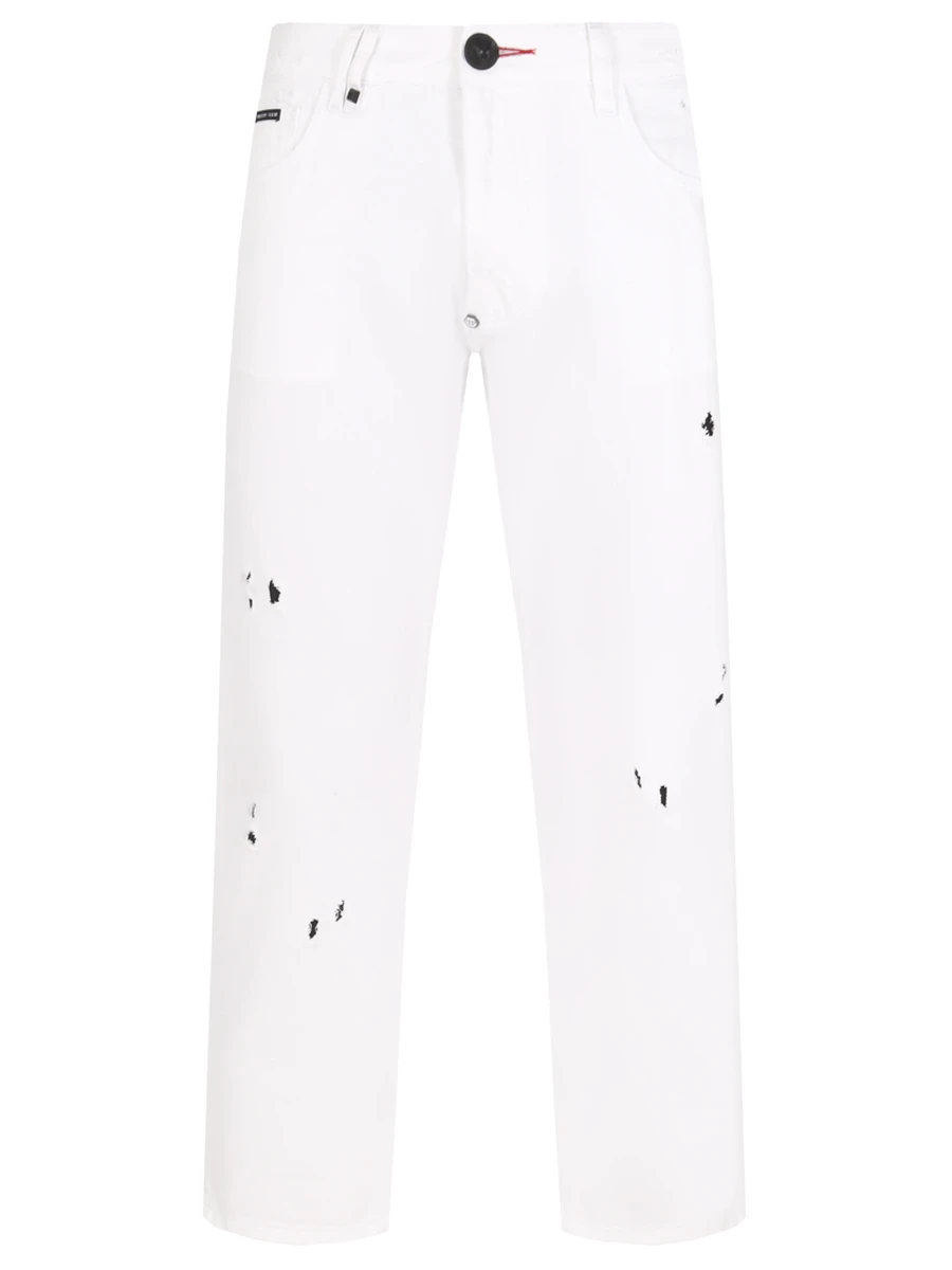 Джинсы хлопковые Straight Cut PHILIPP PLEIN MDT2777/01 белый Белый 