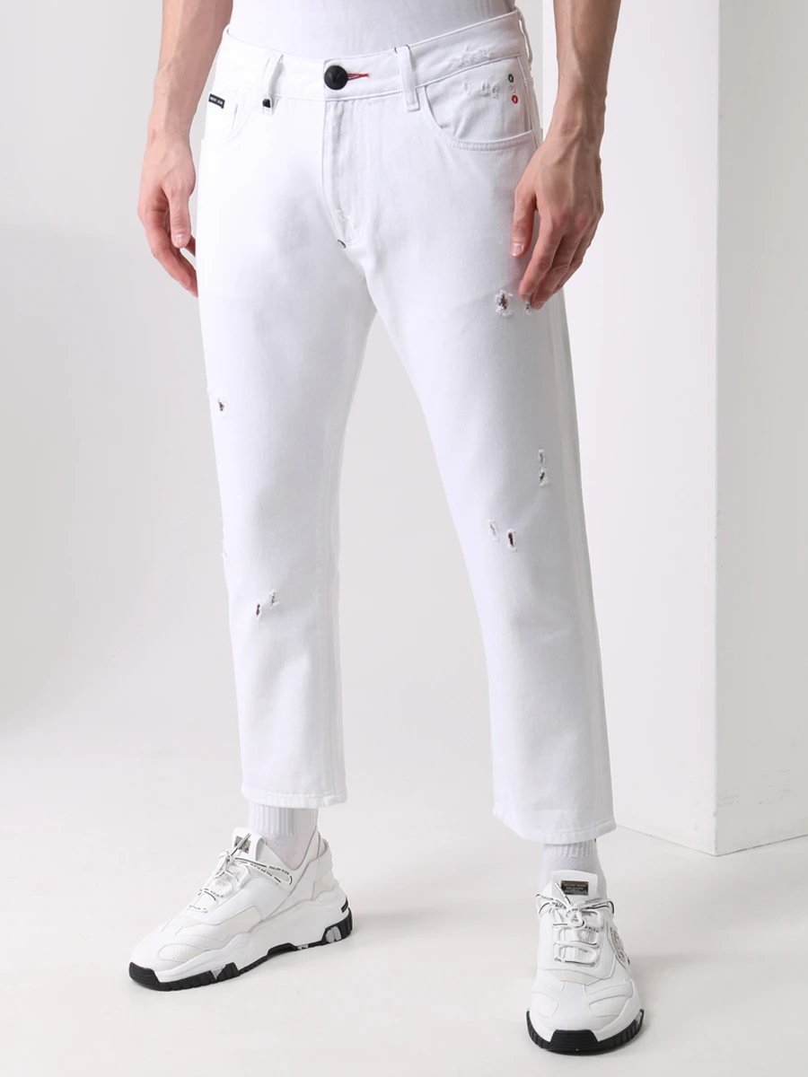 Джинсы хлопковые Straight Cut PHILIPP PLEIN MDT2777/01 белый Белый  Фото 4
