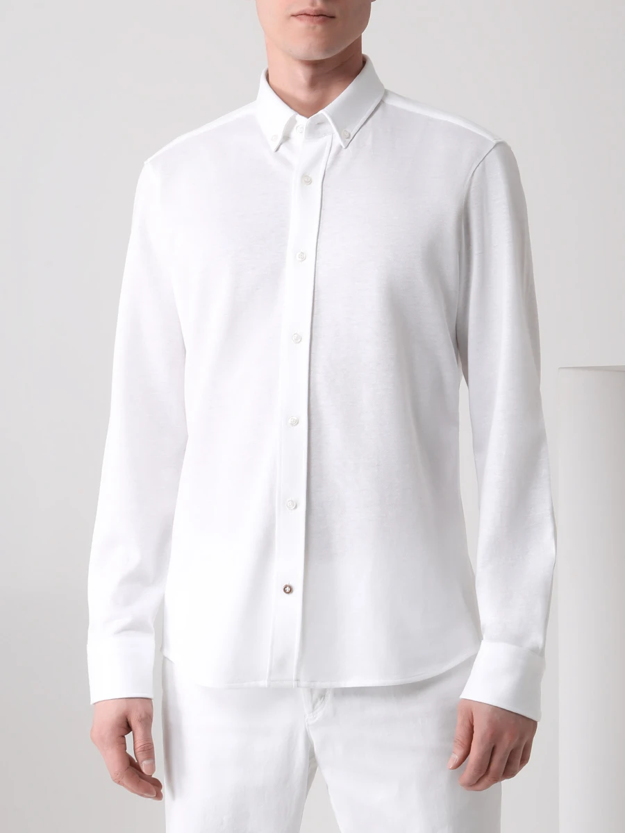 Рубашка Regular Fit хлопковая BOSS 50469714/100, размер 50, цвет белый 50469714/100 - фото 4