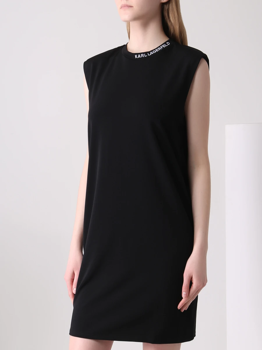 Платье из вискозы KARL LAGERFELD 220w1353, размер 42, цвет черный - фото 4