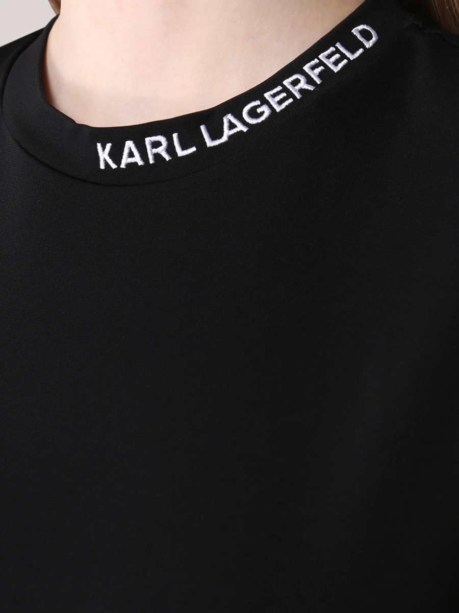 Платье из вискозы KARL LAGERFELD 220w1353, размер 42, цвет черный - фото 5