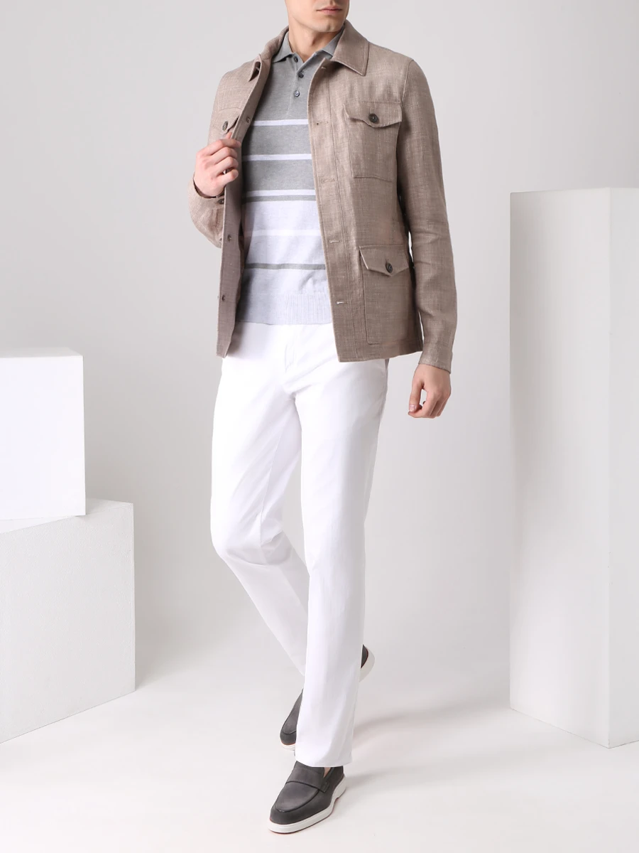 Куртка льняная CANALI SG02368/701/O30347 Бежевый  Фото 2