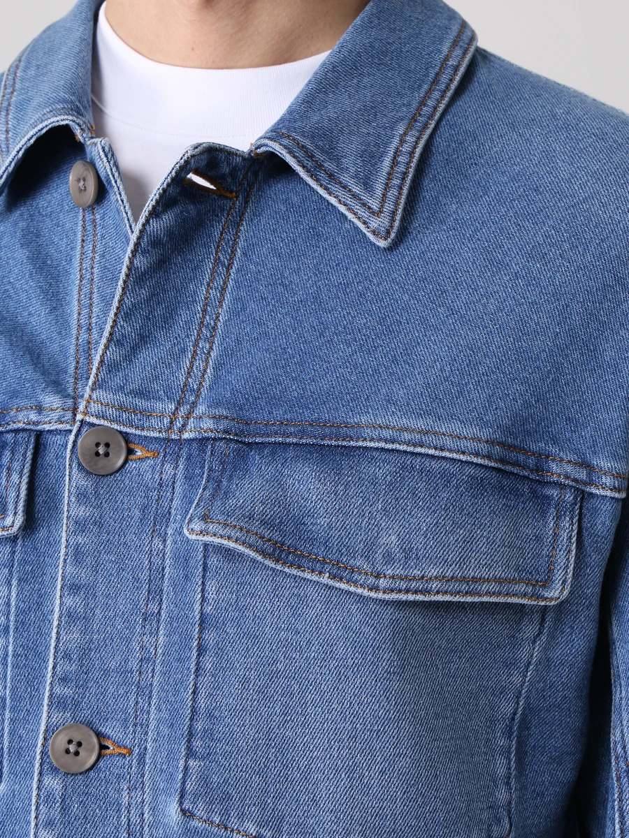 Куртка джинсовая ZEGNA VZ766-ZZGY80 B04 Голубой  Фото 5