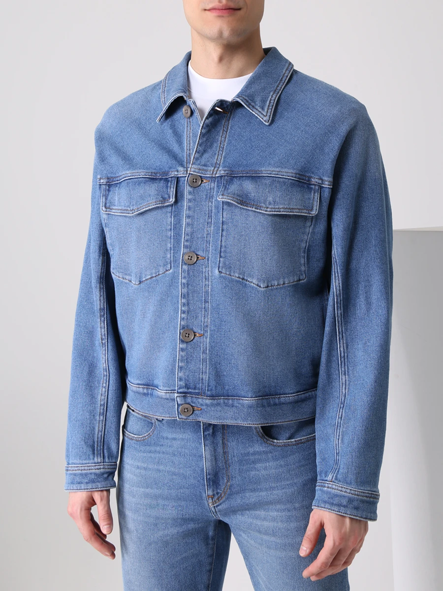 Куртка джинсовая ZEGNA VZ766-ZZGY80 B04 Голубой  Фото 4