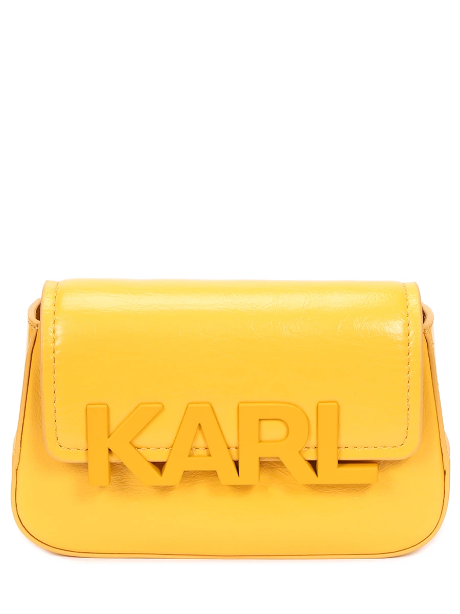 Сумка-кроссбоди кожаная K/Letters KARL LAGERFELD 220w3013, размер Один размер, цвет желтый - фото 1