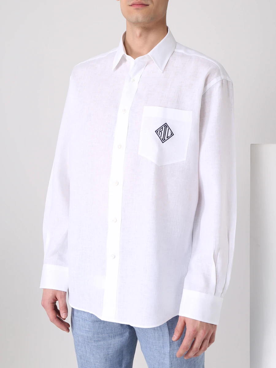 Рубашка Regular Fit льняная RALPH LAUREN 790866392001, размер 52, цвет белый - фото 4
