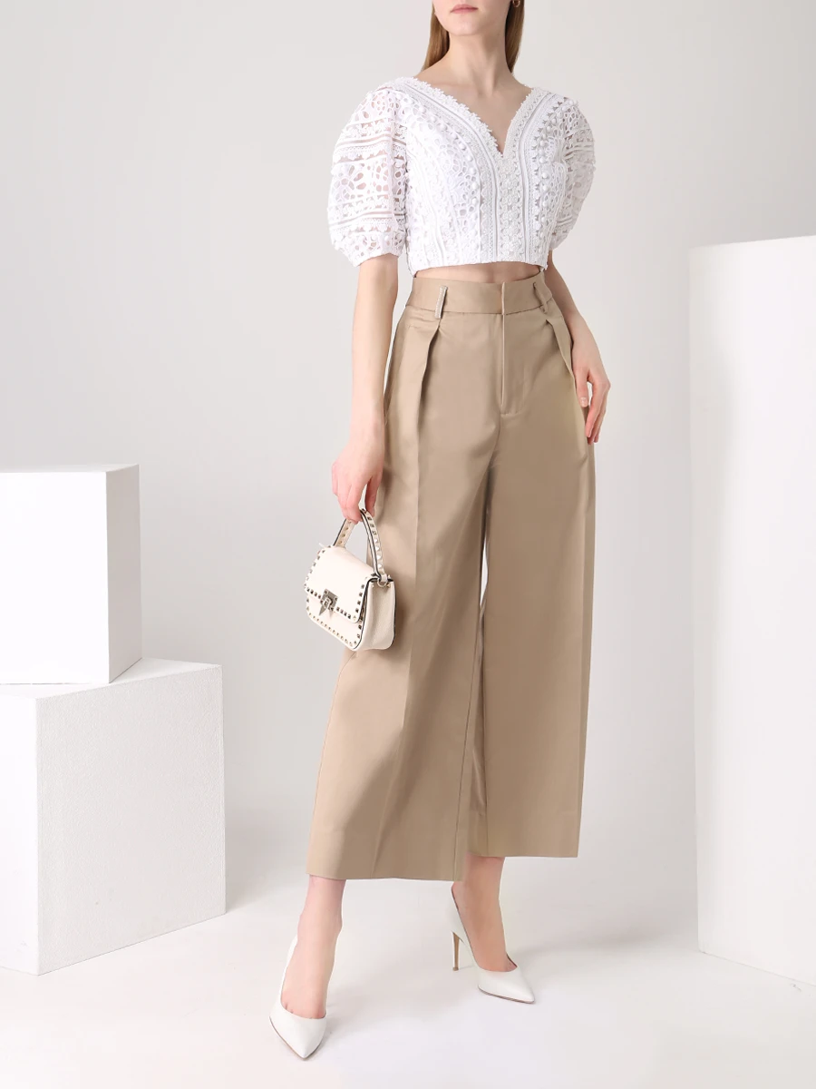 Топ хлопковый CAROLINA HERRERA R2211E2114SCE 100 Белый  Фото 2