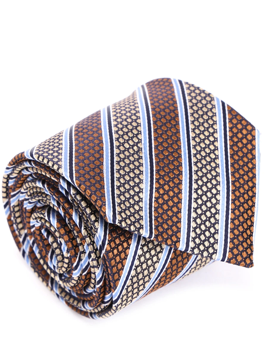 

Галстук шелковый с принтом, Коричневый, HJ03468/000/18/3