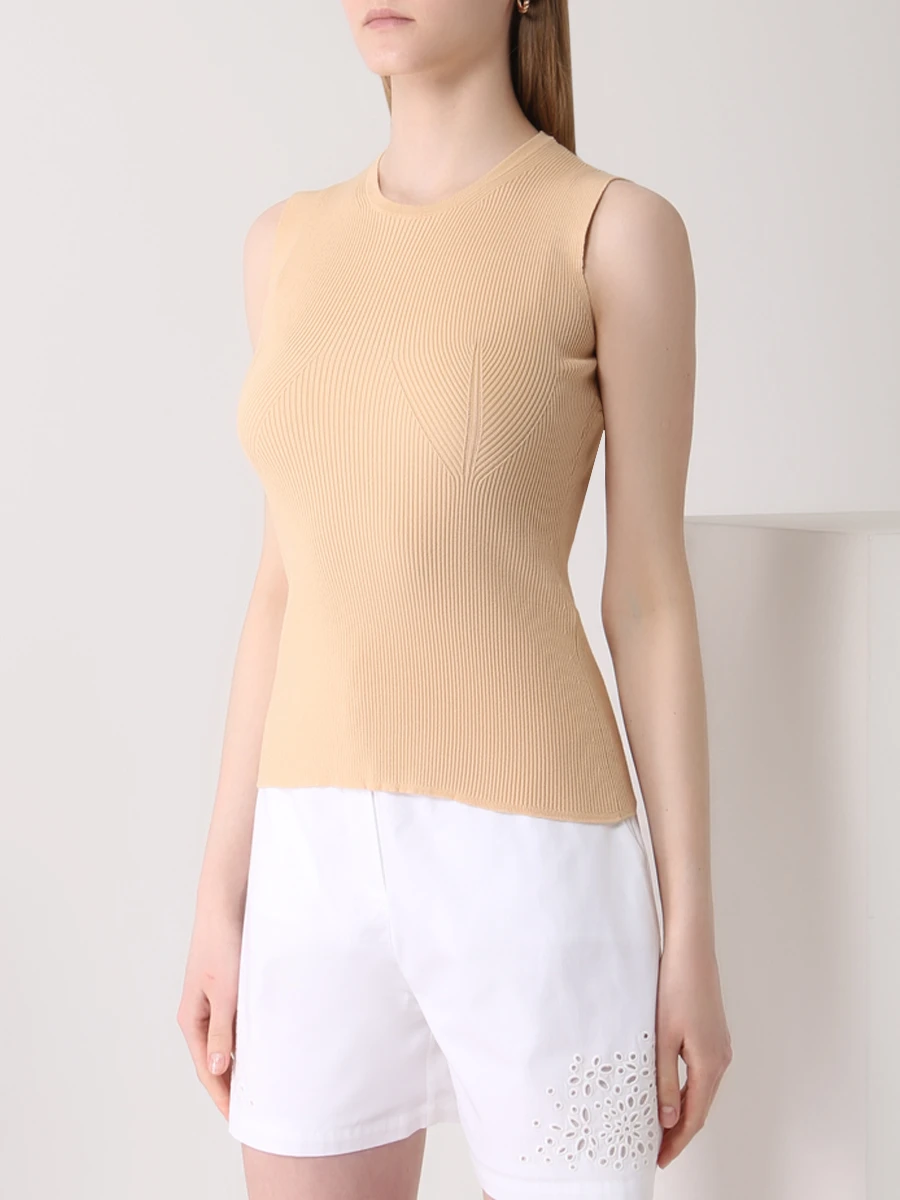 

Топ из вискозы, Кремовый, TPK100043 VP072SS22NU