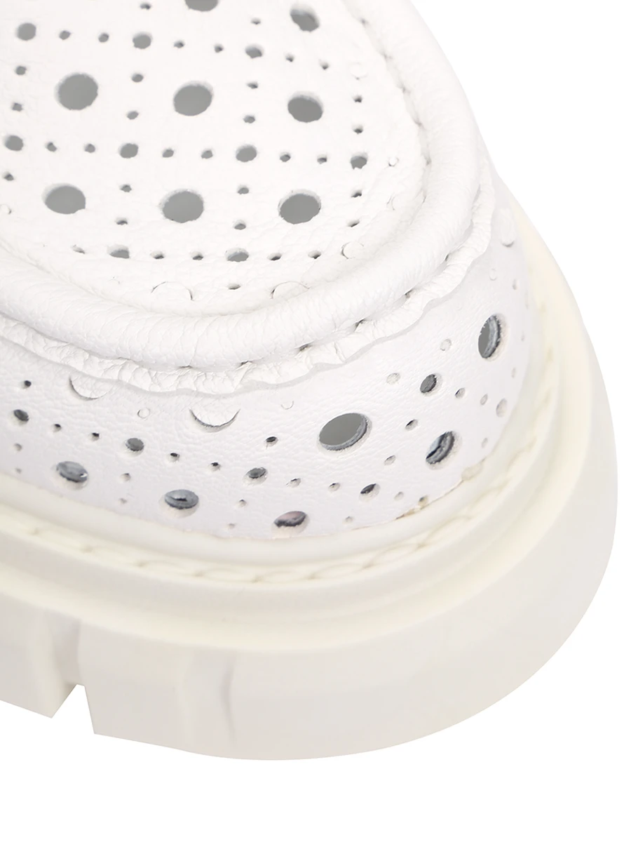 

Лоферы кожаные, Белый, oxford D-SS22