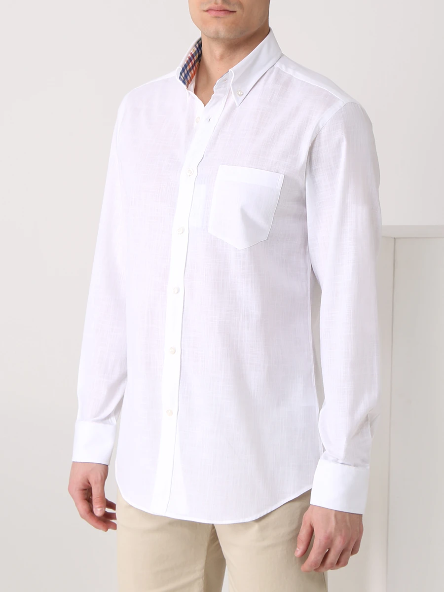 Рубашка Regular Fit хлопковая PAUL & SHARK 22413164/010, размер 50, цвет белый 22413164/010 - фото 4