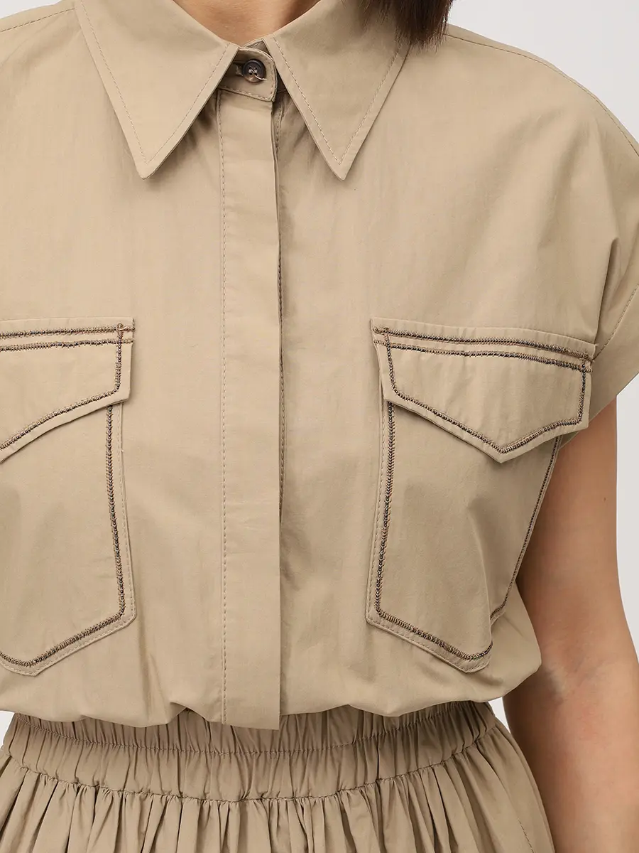 Платье хлопковое BRUNELLO CUCINELLI MH127A4896 C8610 Коричневый  Фото 5