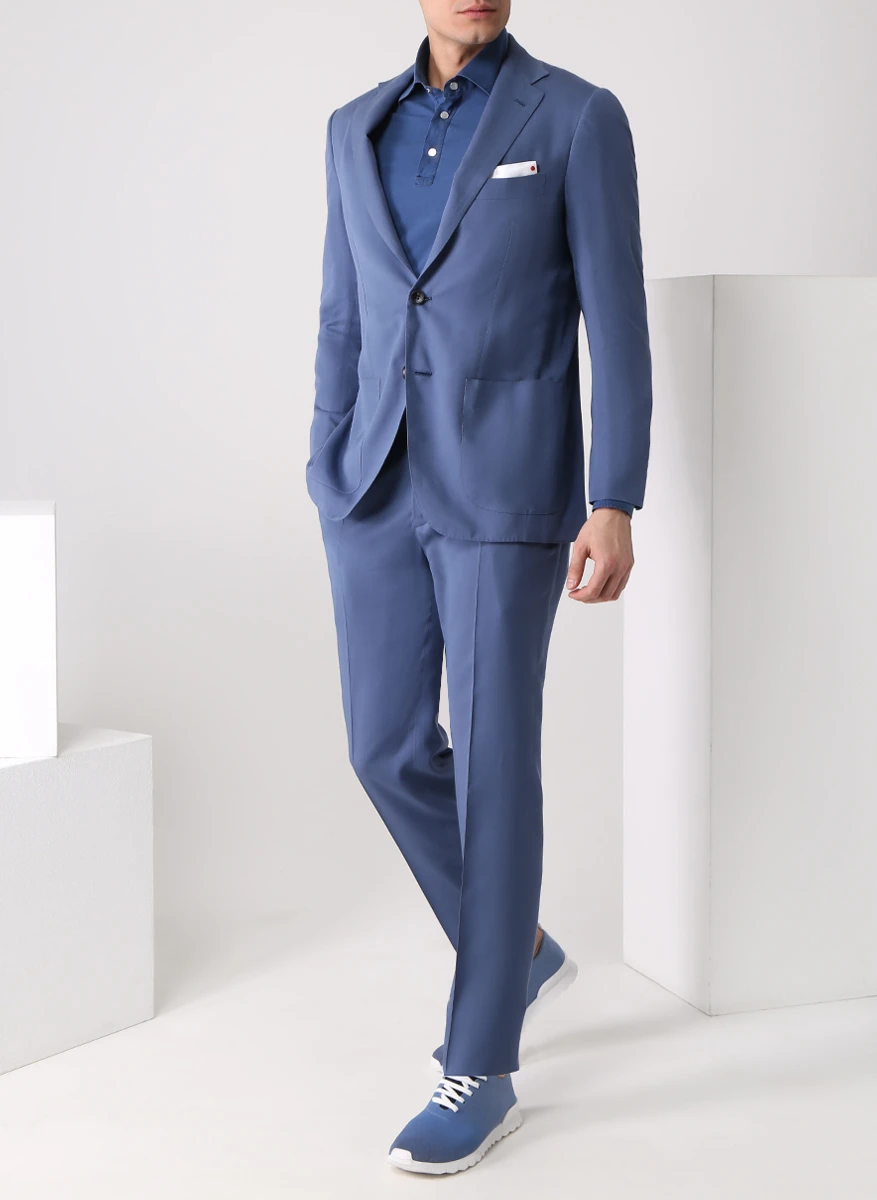 Костюм однотонный KITON UA81K0666A05000 Голубой  Фото 2