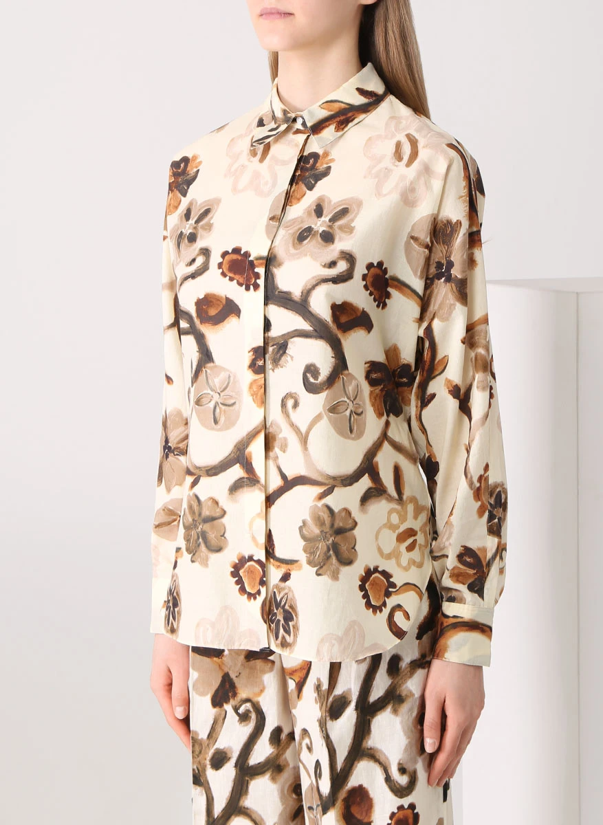 Блуза хлопковая с принтом DOROTHEE SCHUMACHER 648803/077, размер 42 648803/077 - фото 4