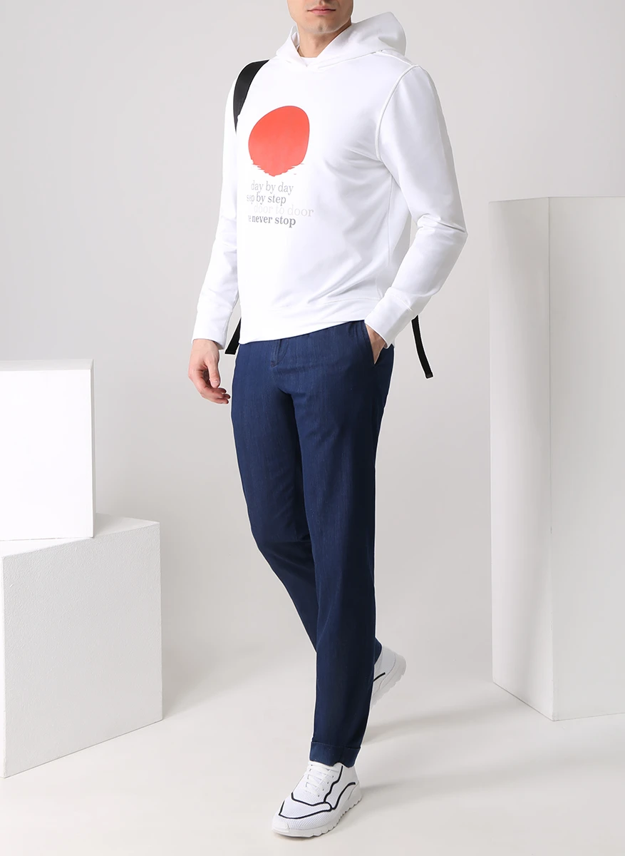 Худи хлопковое KITON UMK012501002 Белый  Фото 2