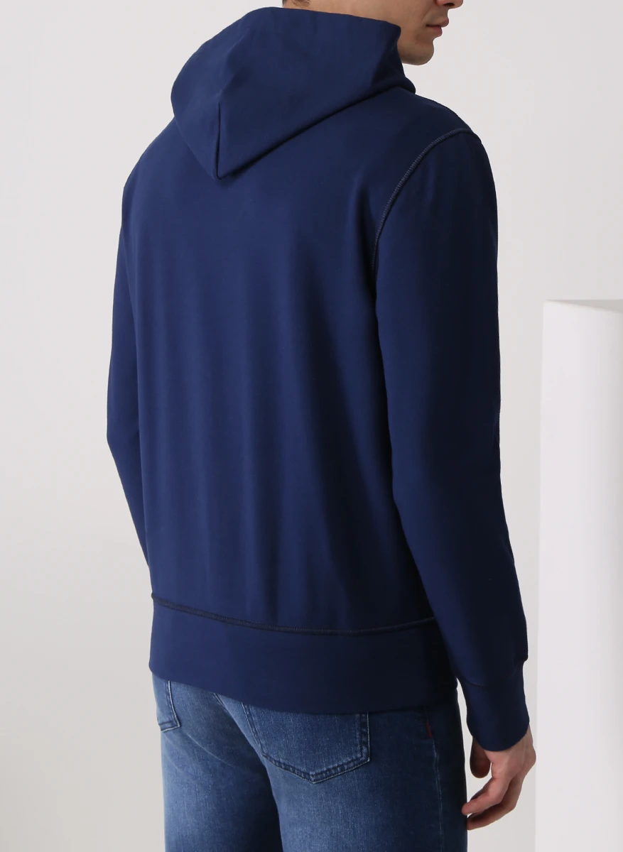 Худи хлопковое KITON UMK012609001 Синий  Фото 3