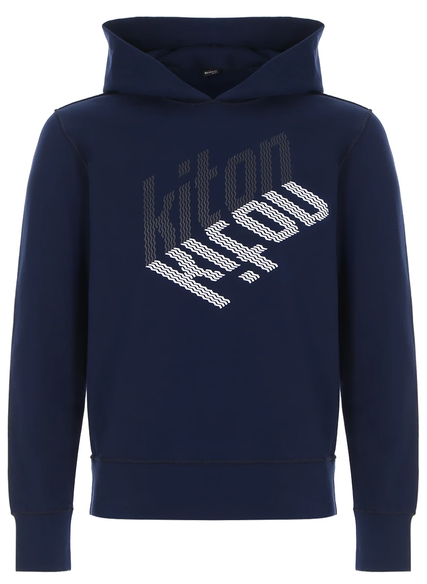 Худи хлопковое KITON UMK012609001 Синий 