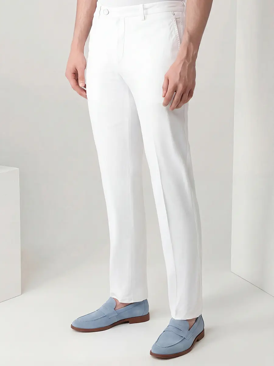 Брюки хлопковые KITON UFPP79J0751A01003 Белый  Фото 4