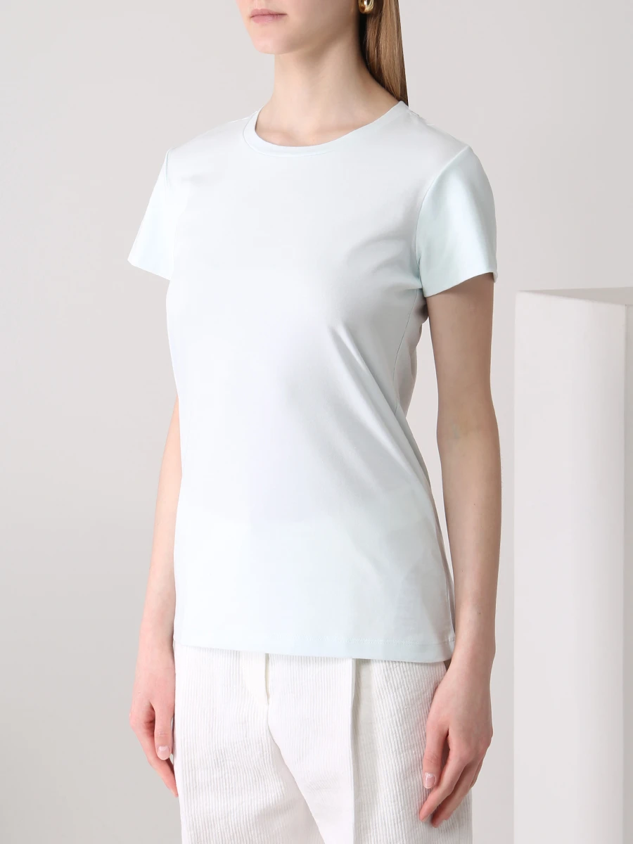 Футболка хлопковая DOROTHEE SCHUMACHER 628304/813 Голубой  Фото 4