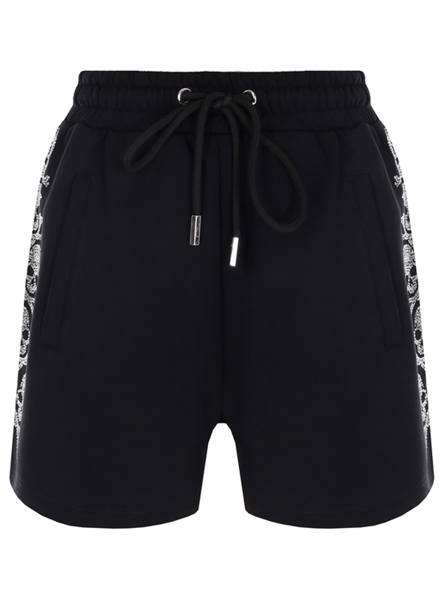 Шорты хлопковые со стразами PHILIPP PLEIN