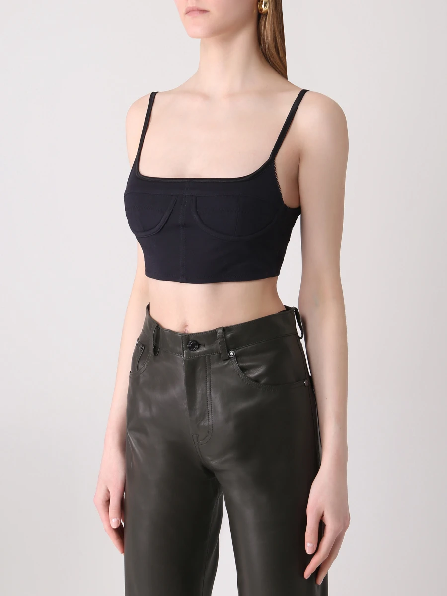 Топ из вискозы Le Haut Melo JACQUEMUS 22E221TO009-1026 Черный  Фото 4
