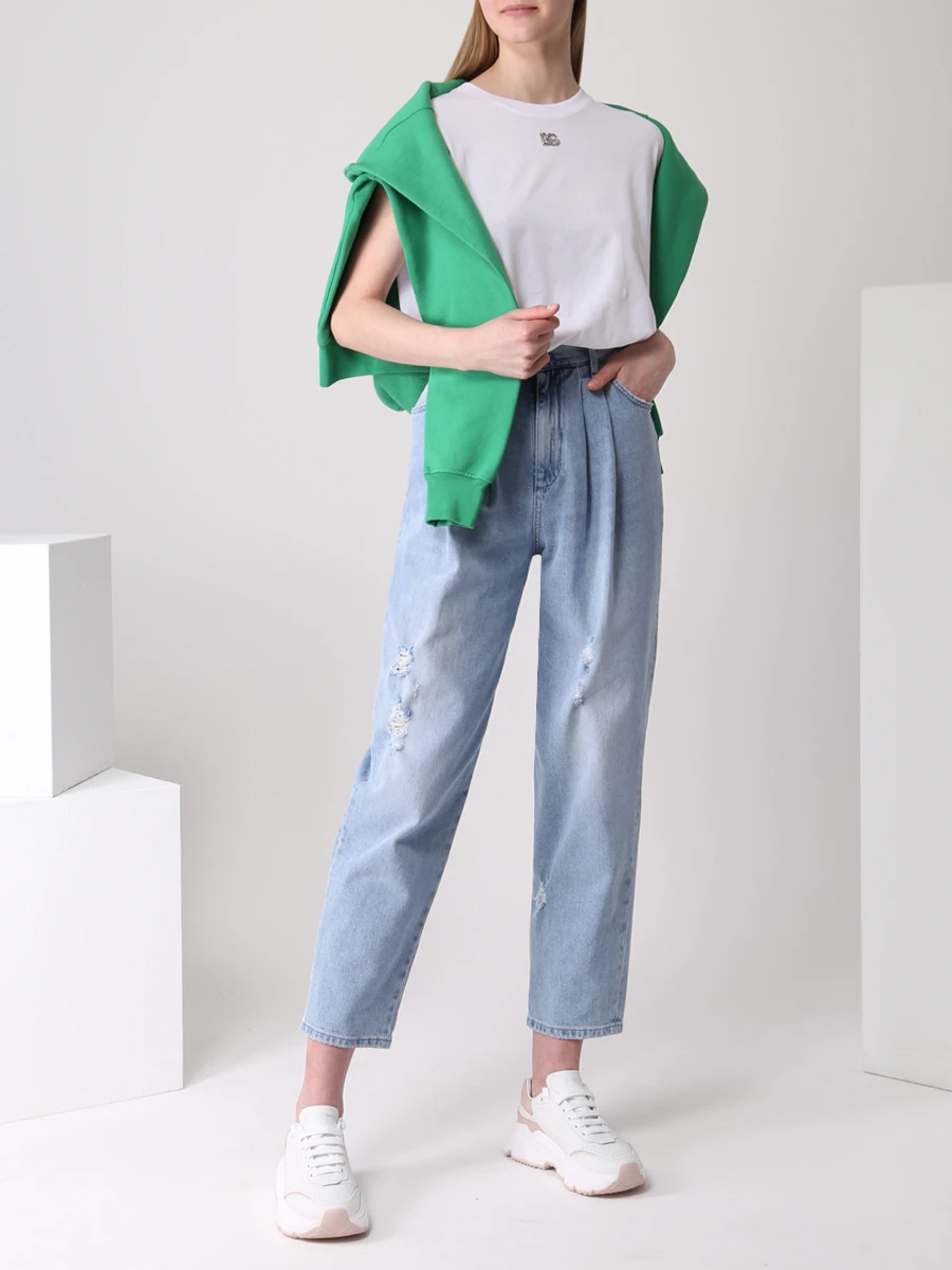 Футболка хлопковая DOLCE & GABBANA F8M69Z G7B3U S9000 Белый  Фото 2