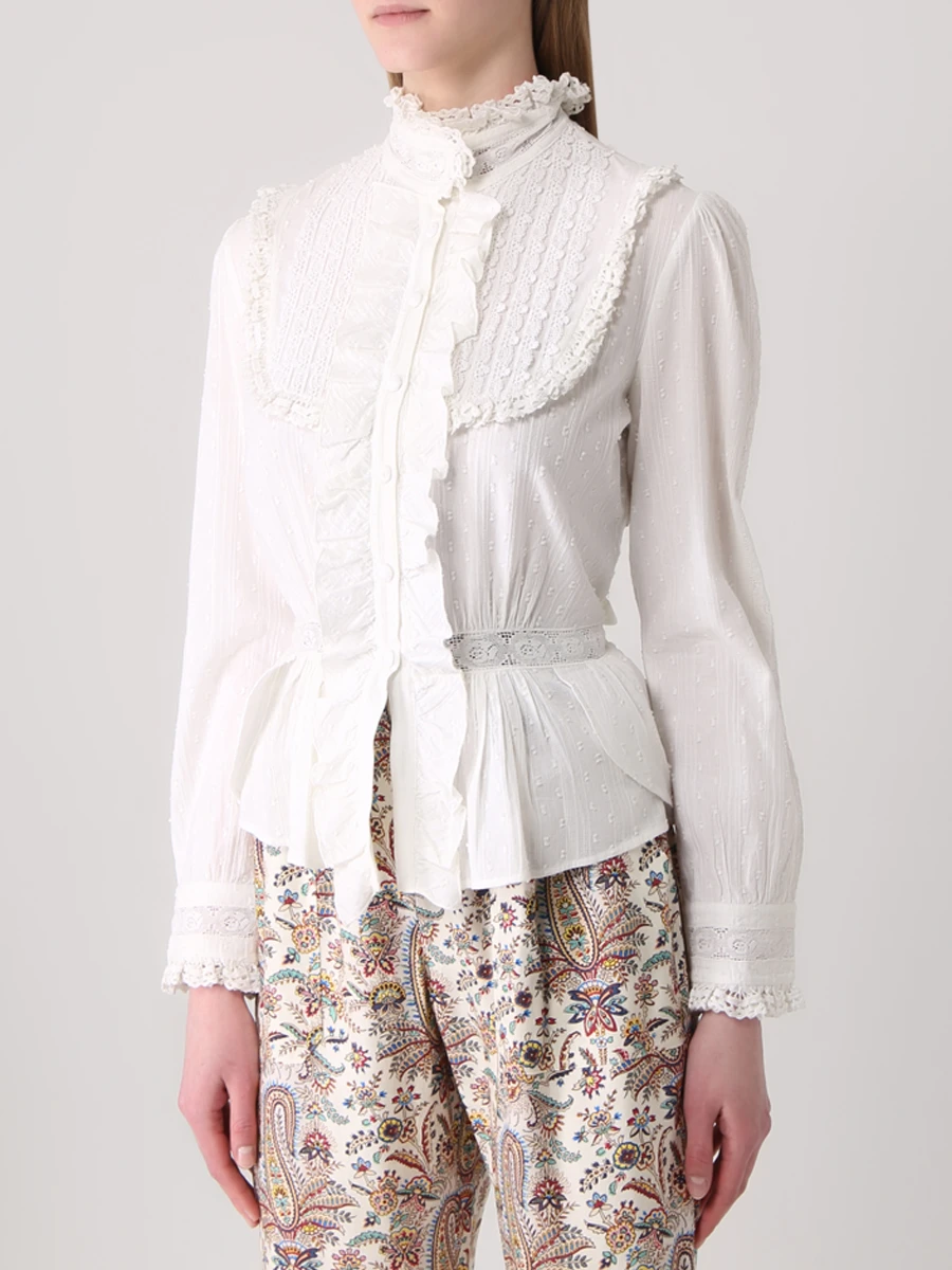 

Блуза хлопковая, Белый, D193999515 0990