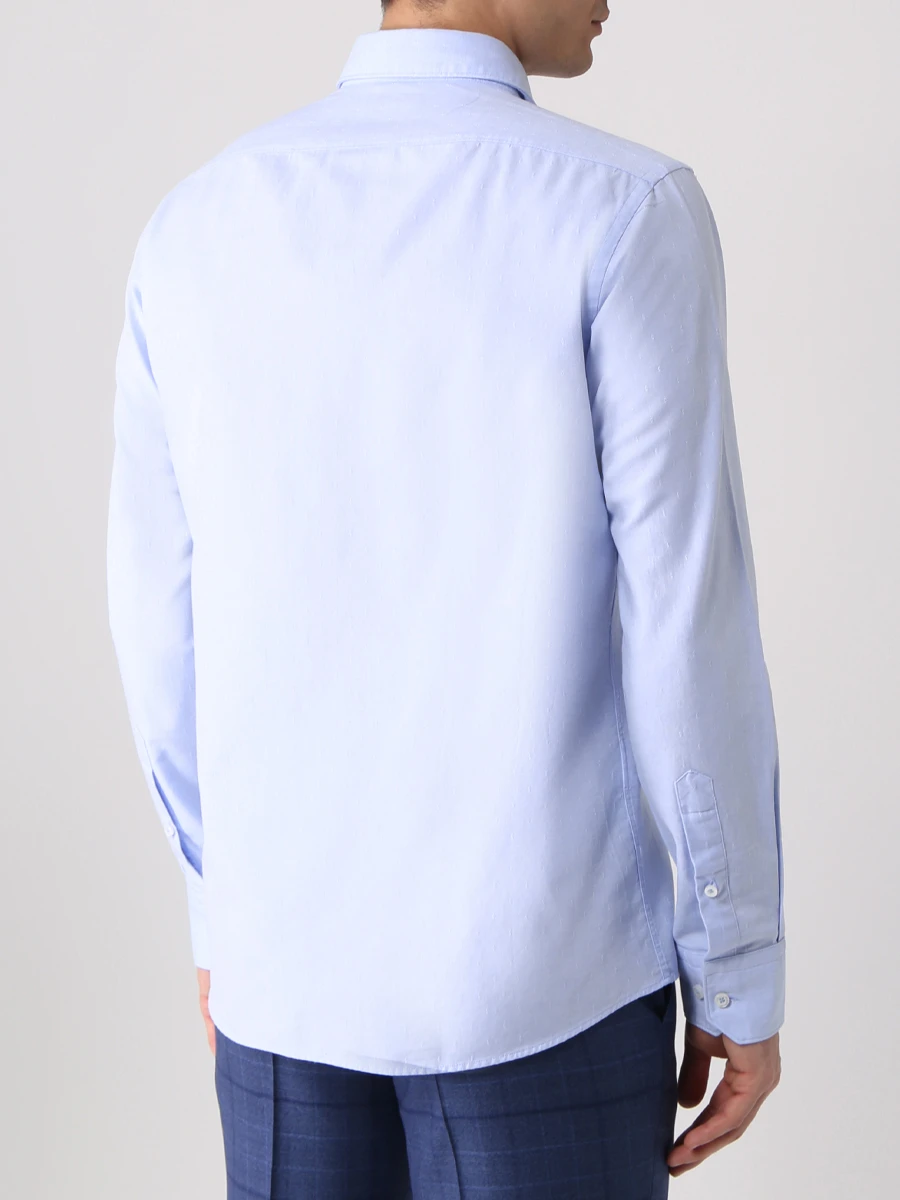 Рубашка Regular Fit из хлопка и льна BOSS 50469806/451, размер 48, цвет голубой 50469806/451 - фото 3