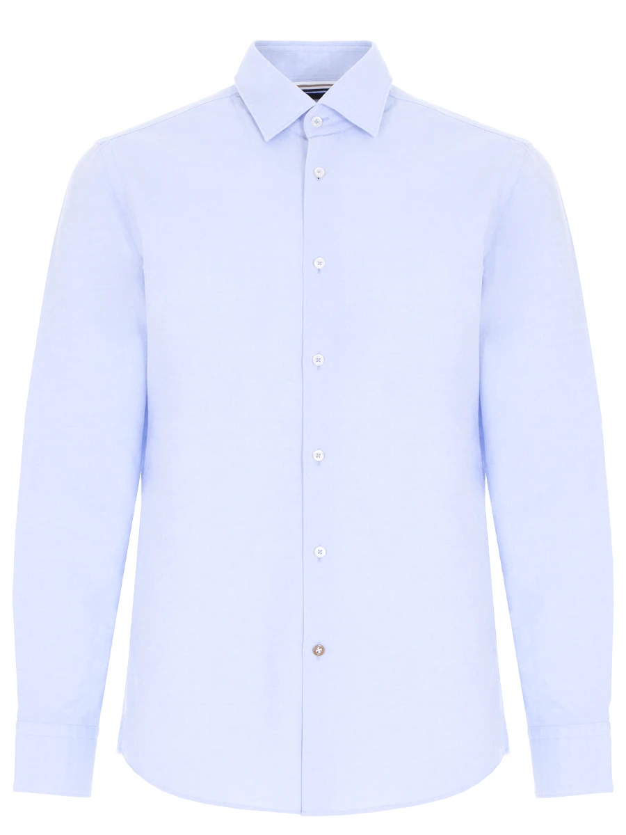 Рубашка Regular Fit из хлопка и льна BOSS 50469806/451, размер 48, цвет голубой 50469806/451 - фото 1