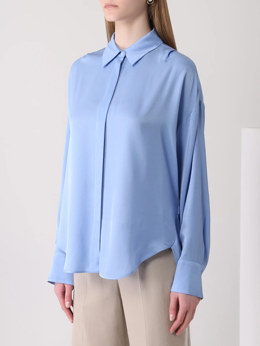 Блуза однотонная LORENA ANTONIAZZI E2235CA01A/3612/830, размер 46, цвет голубой E2235CA01A/3612/830 - фото 4