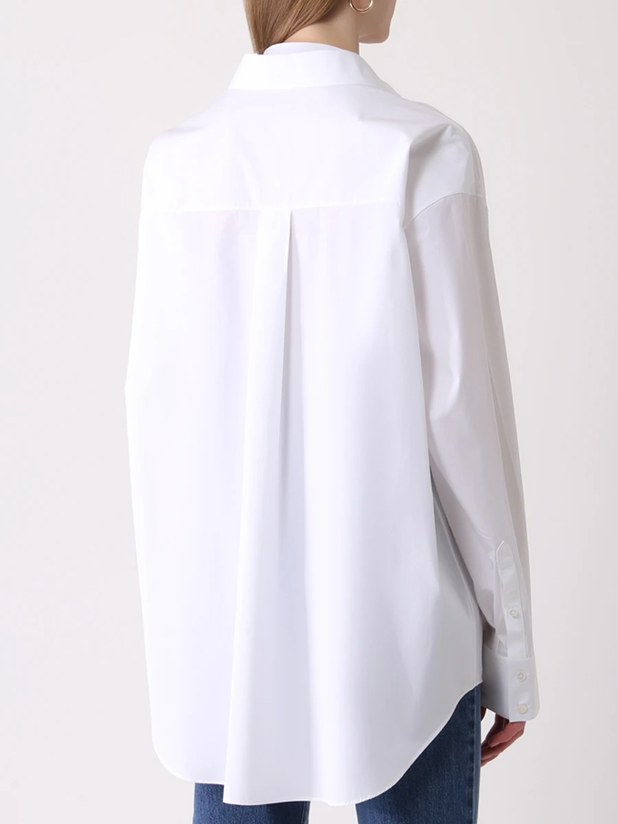 Рубашка хлопковая ALAIA AA9C08511T246 000, размер 40, цвет белый - фото 3
