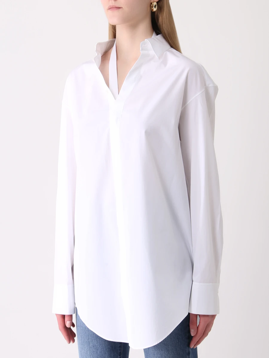Рубашка хлопковая ALAIA AA9C08511T246 000, размер 40, цвет белый - фото 4