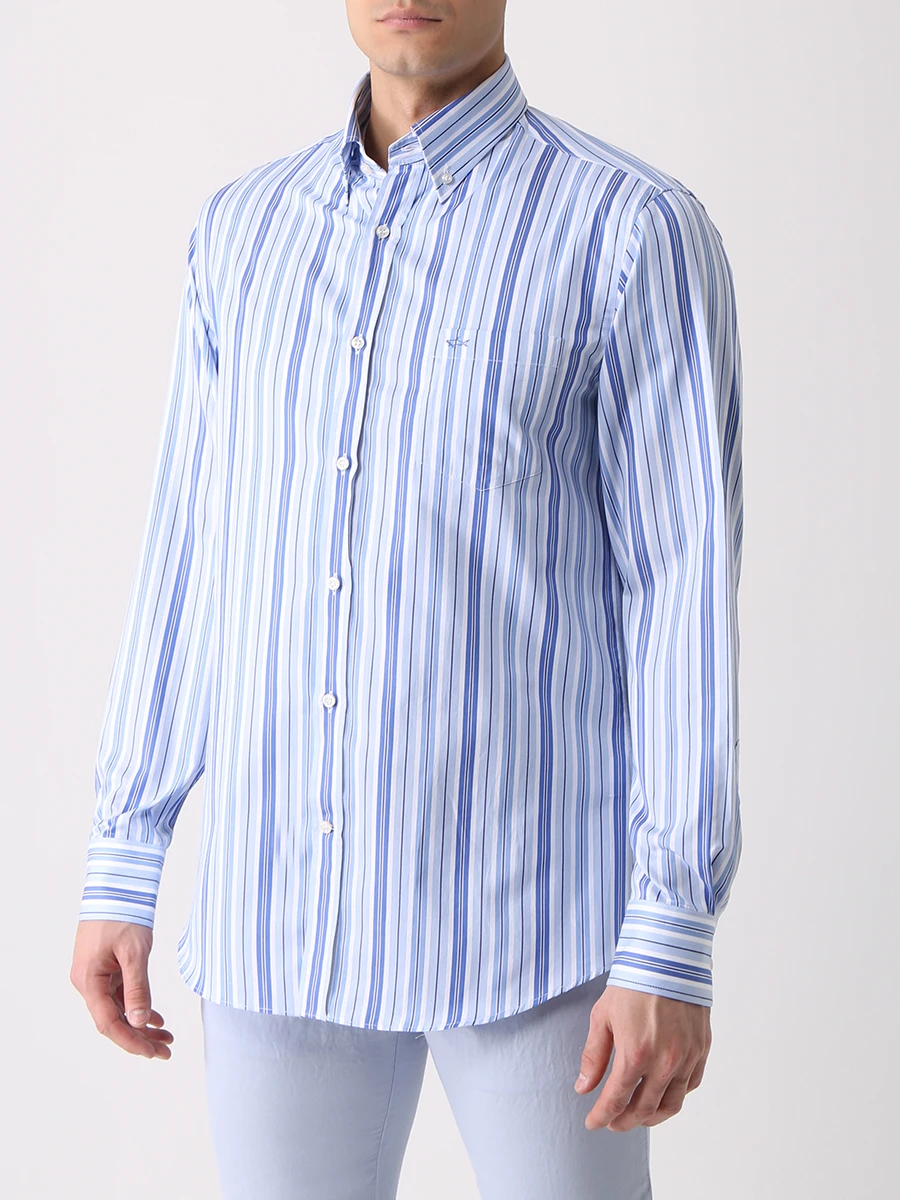 Рубашка Regular Fit хлопковая PAUL & SHARK 22413224/002, размер 52, цвет голубой 22413224/002 - фото 4