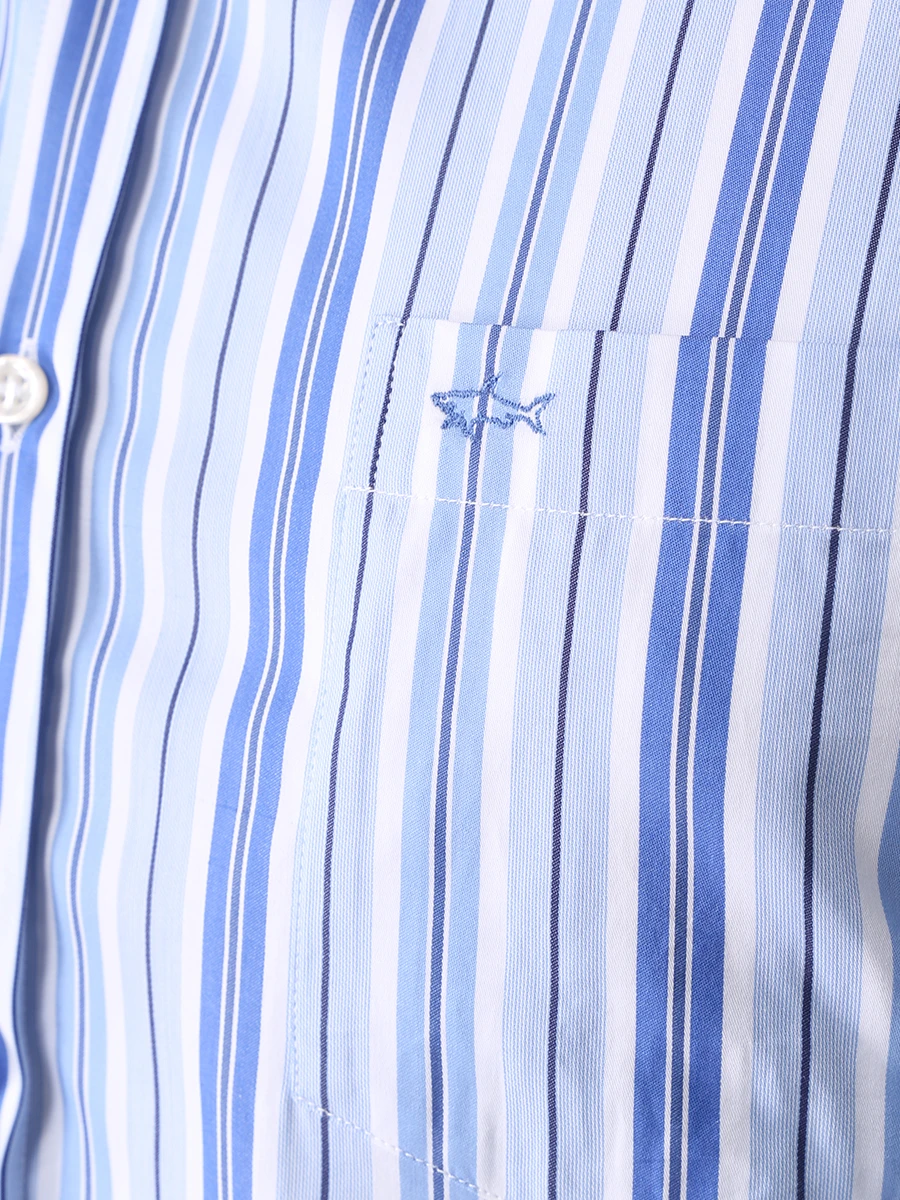 Рубашка Regular Fit хлопковая PAUL & SHARK 22413224/002, размер 52, цвет голубой 22413224/002 - фото 5