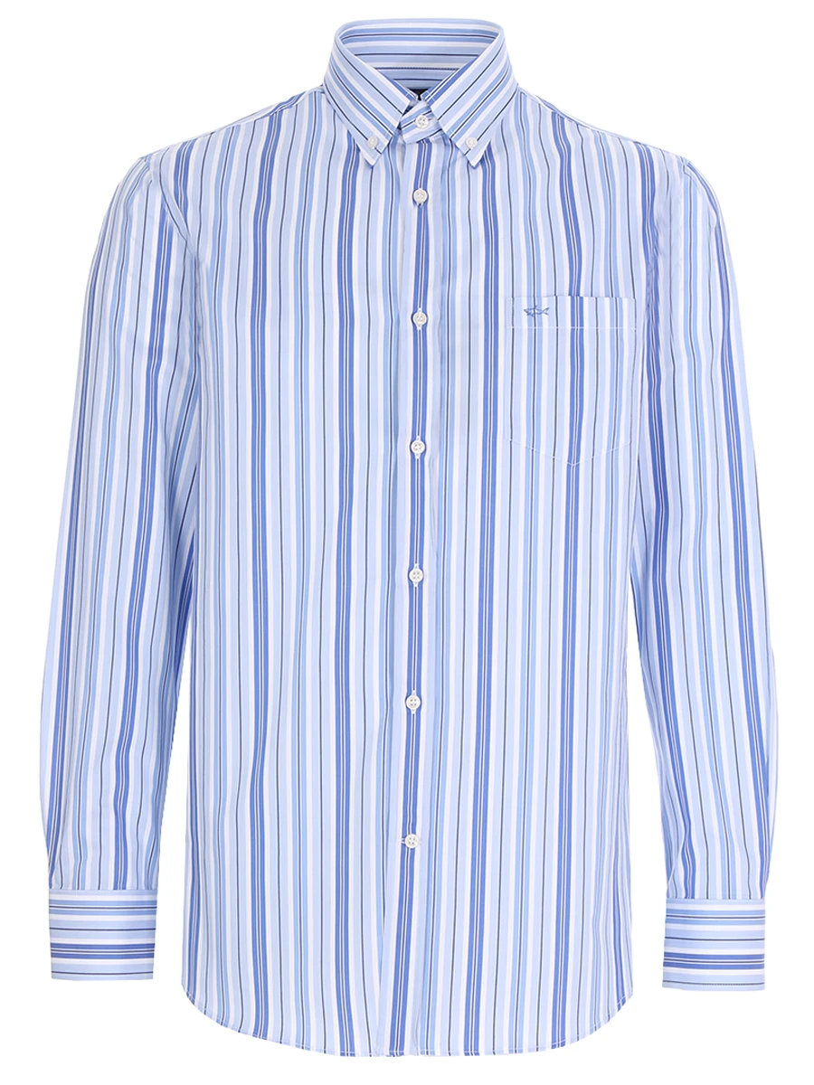 Рубашка Regular Fit хлопковая PAUL & SHARK 22413224/002, размер 52, цвет голубой 22413224/002 - фото 1