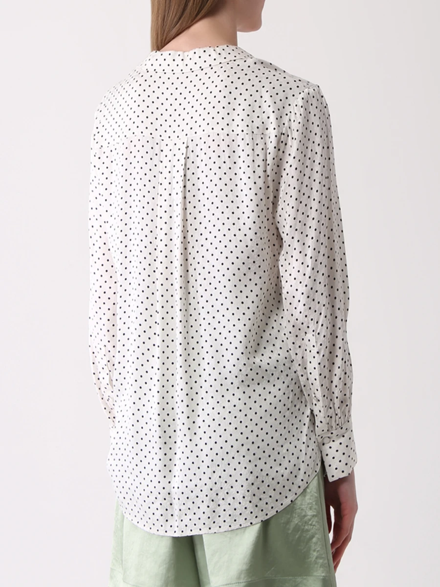 

Блуза из вискозы в горох, Белый, 50465671/962