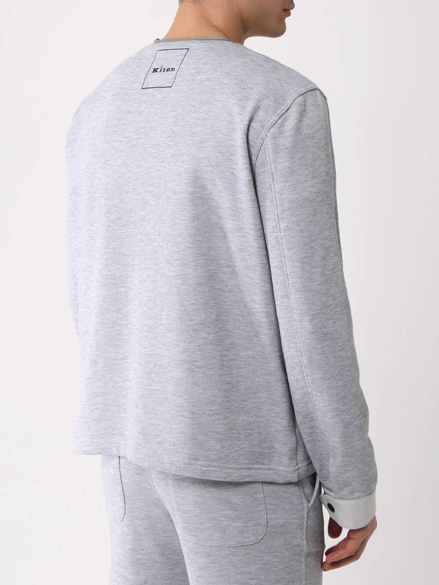 Толстовка хлопковая KITON UW1136V0842A01001 Серый  Фото 3